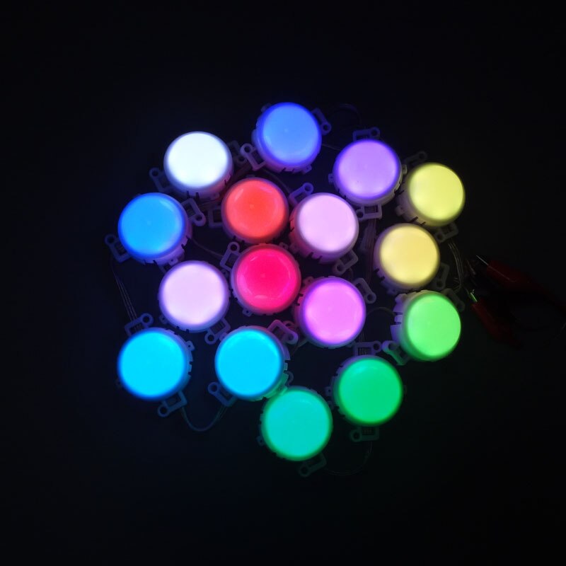 50mm diameter; 24 V; UCS2903; adresseerbare led smart module; 1.68 W; 7 stks 5050 SMD LED RGB LED; RGB full kleur; milky cover