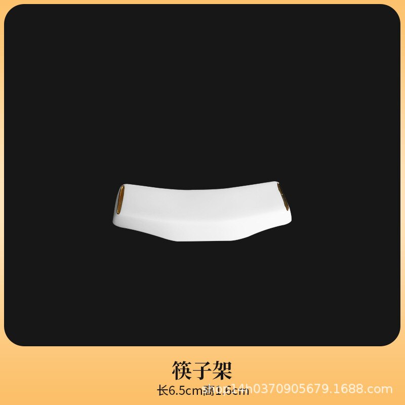 Dinner Luxury Plate Set Ceramic Christmas Food Porcelain Dinner Sets Dessert Breakfast Platos De Cena Nordic Dinnerware DL60PZ: Chopstick rest