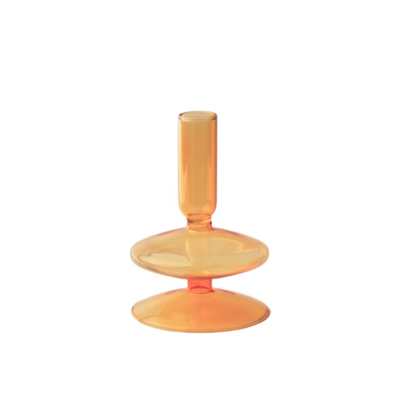 Oranje Glas Kandelaars Nordic Home Decor Wedding Party Diner Bij Kaarslicht Decoratie Woonkamer Kandelaar: Black