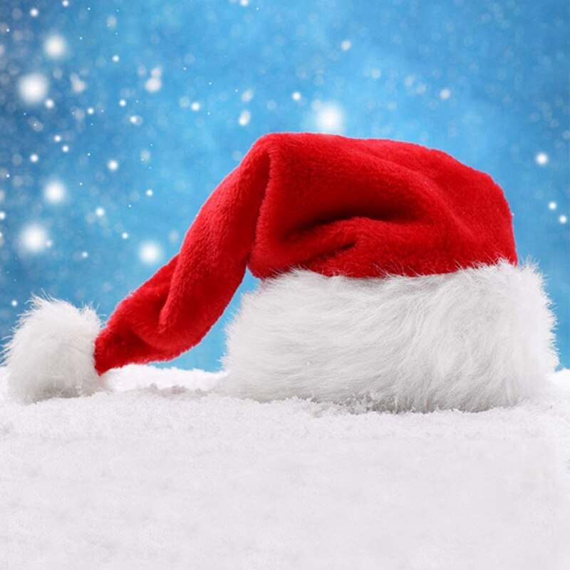 3X Santa Hat Christmas Hat Christmas Day Costume Dress Up Plush Thick Christmas Hat Adult
