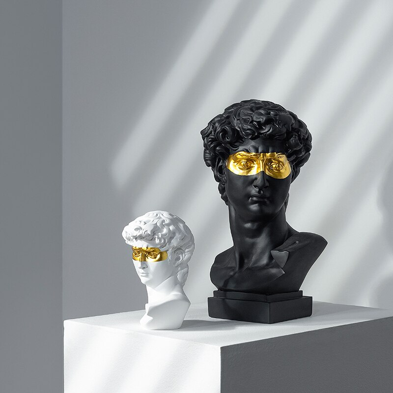 Nowoczesna imitacja gipsu żywica Dawid sztuka rzeźbiarska biust portret wenus statua figurki urządzanie salonu dekoracja wnętrz