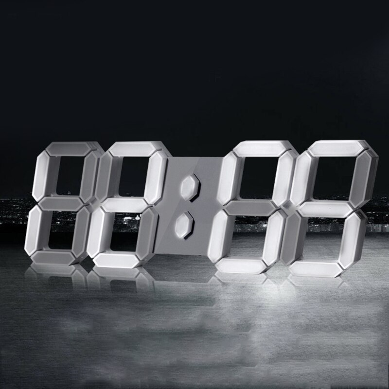 3D LED Digital Wall Clock with Extra Large Numbers, Remote Control, Large Digital Timer, for Warehouse/Office/Home/Livin