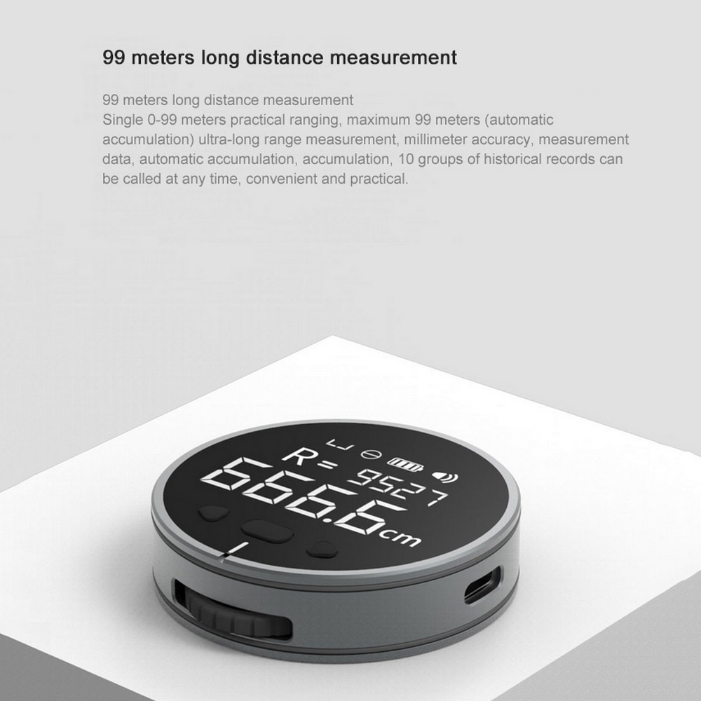 Elektronisk lineal 1.8- tommer va lcd-skærm bærbar afstandsmåler elektronisk målebånd linealbue kurve måleinstrument 6