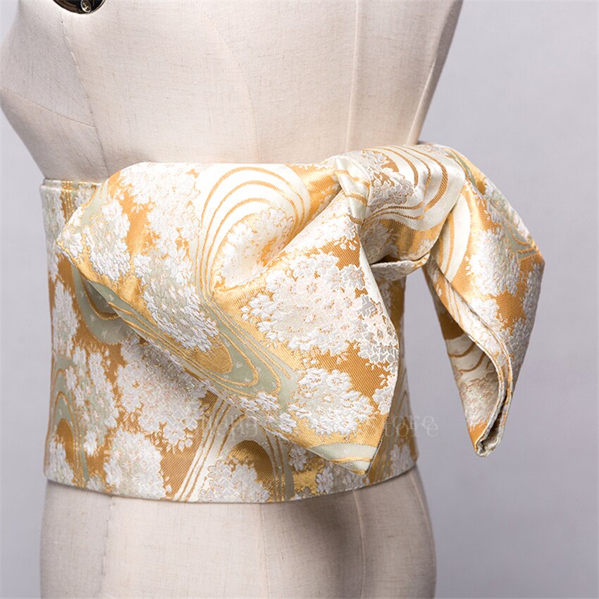 Ceinture Kimono traditionnelle japonaise Yukata Obi, nœud papillon, nœud papillon, Noble, rétro, imprimé Floral, 14 couleurs: Color5