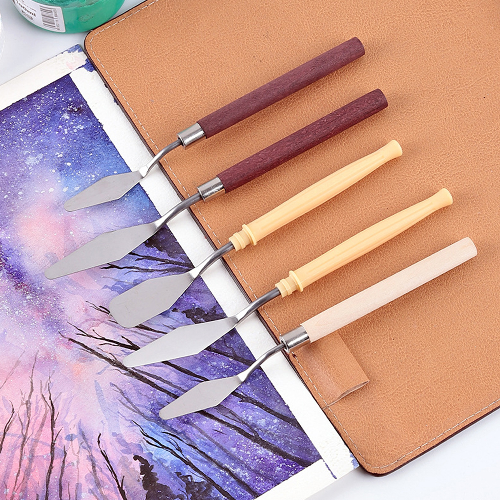 Spatule à peinture à l&#39;huile, en acier inoxydable, couteau de sélection de peinture, pour étudiants, outils d&#39;art d&#39;artiste, 7 pièces