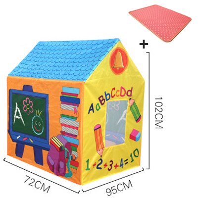 Kids toys tents Foldable Portable Boy Girl Princess Castle Indoor Outdoor Play Tents play mat Rug Playhouse For Child Best: yellow tent with mat