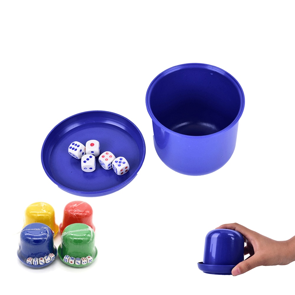 Jeu de dés KTV avec tasse à secouer, 1 ensemble de 10mm ABS Bar fête, jeu de société, boîte de dés de divertissement, jeux de Table, couleur aléatoire