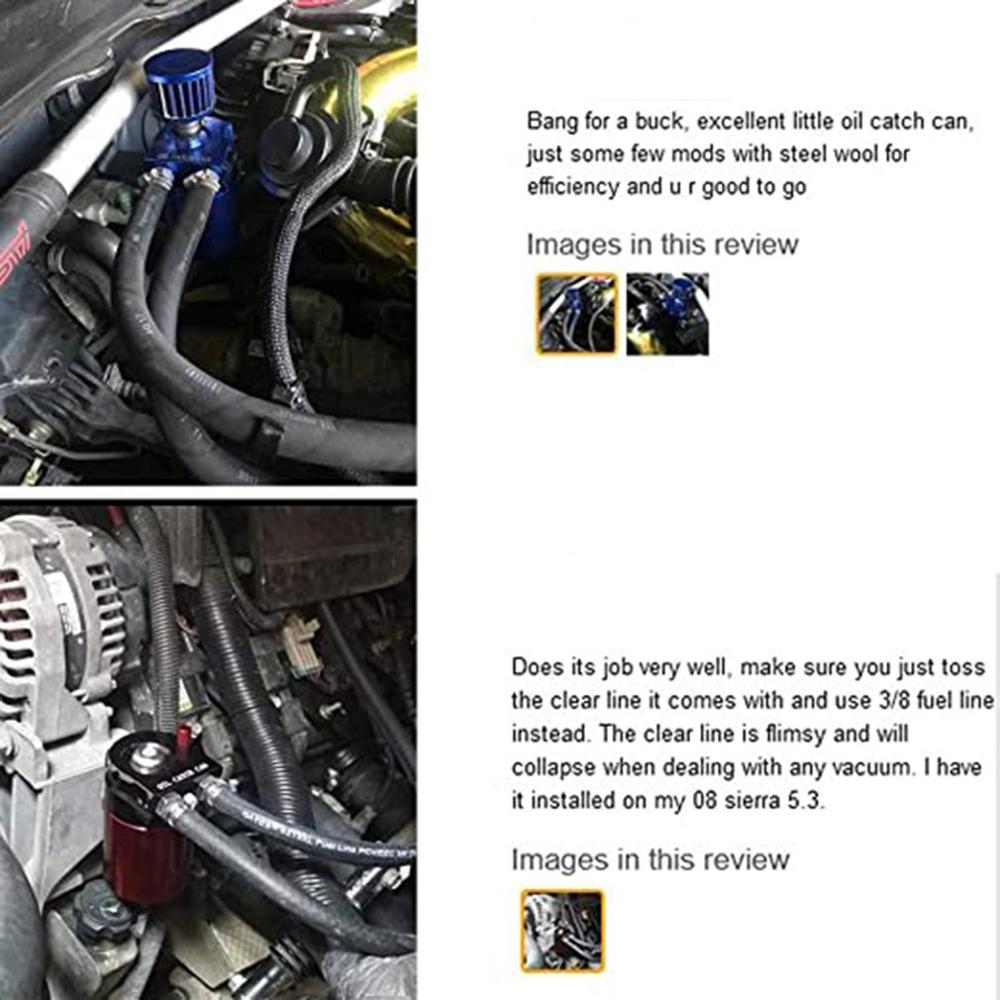 Universal Car Oil Tank Set Oil Storage Tank 300ml With Vented Aluminum Compact Double Cylinder Polished Baffle