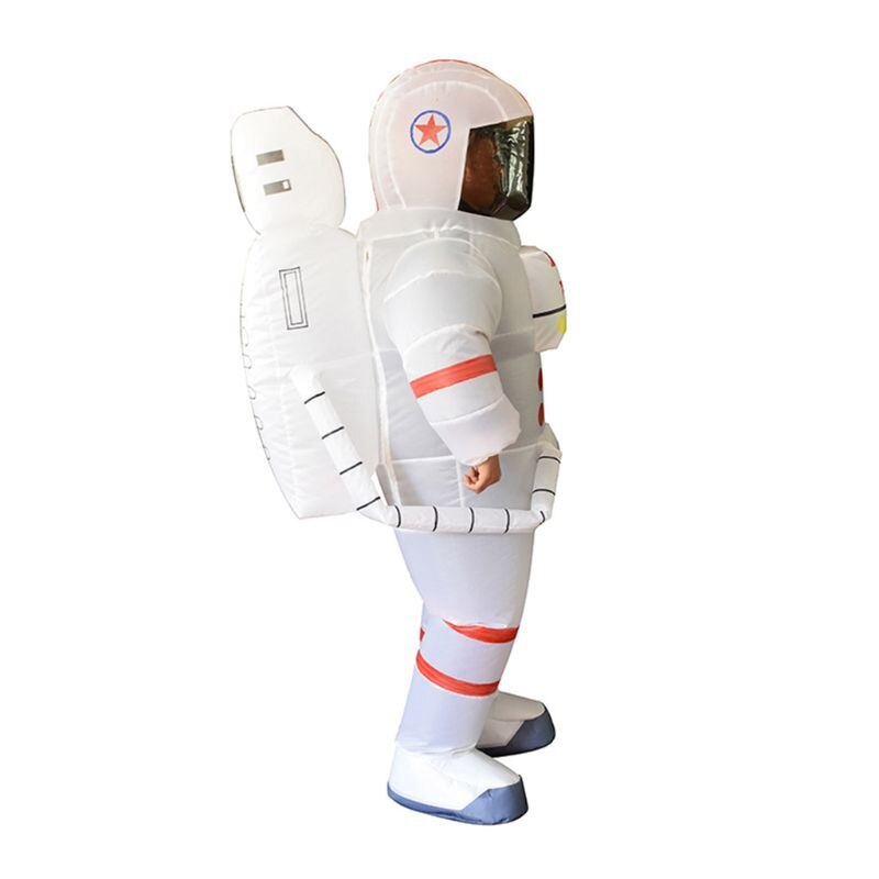 Unisex Volwassen Astronaut Spaceman Opblaasbare Kopvoorn-Pak Kostuum Jumpsuit Cosplay