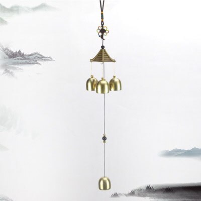 Stongwell traditionell kinesisk legering brons vindspel handgjorda hantverk hem dörr hänge väggdekoration fengshui ornament: 7