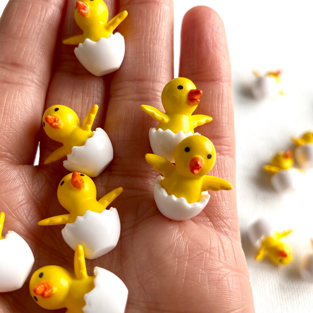 5/10 Uds Mini miniaturas de pollitos de resina, pequeños animales de jardín de hadas, micropaisaje DIY decoración artesanal