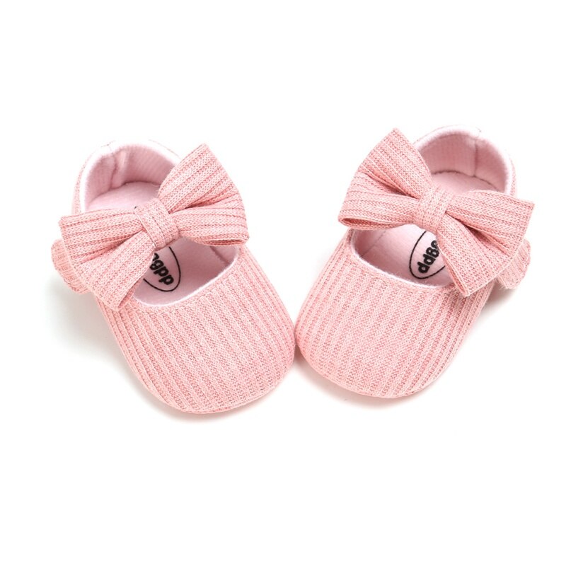 Leuke Herfst Meisje Anti-Slip Toevallige Wandelschoenen Boog Sneakers Zachte Zolen Eerste Wandelaars: P / 0-6M
