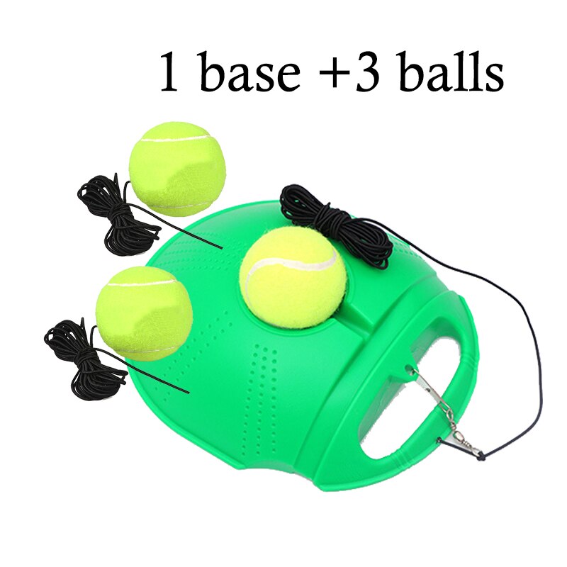 Base de entrenamiento de tenis de alta resistencia, con cuerda elástica, pelota de práctica, rebote automático, entrenador de tenis, dispositivo de combate: B 1 base 3 balls