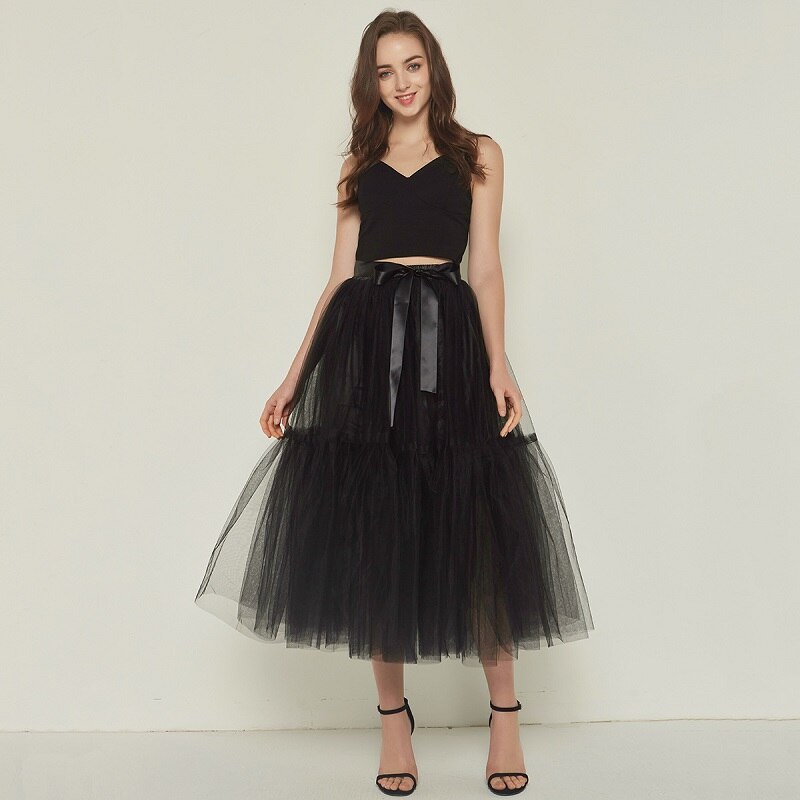 Jupon Long en Tulle, 4 couches, noir et marron, sans capuche, sous-jupe pour fille, robe de mariée, CQ060