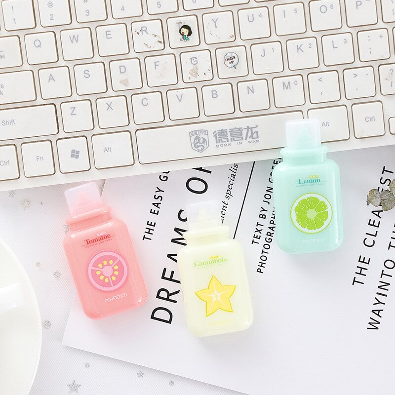 1Pc Cartoon Kawaii Bottle Correction Tape for Kids Stationery School Correction Materials Escolar Supplies Utiles Escolares