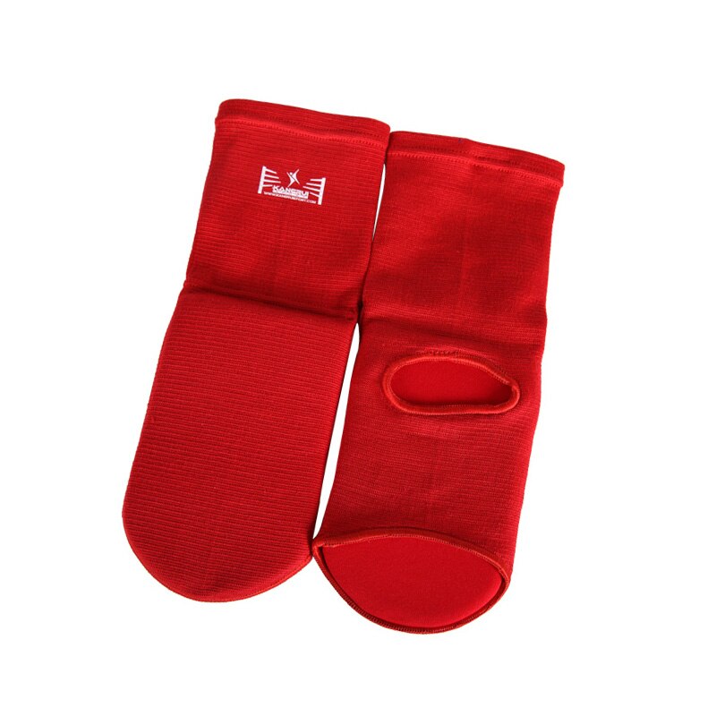 MMA Karate Taekwondo kick boxing ankle protector instep guard shoes support socks adult child cotton football foot supporter: Red / 170 to 200cm