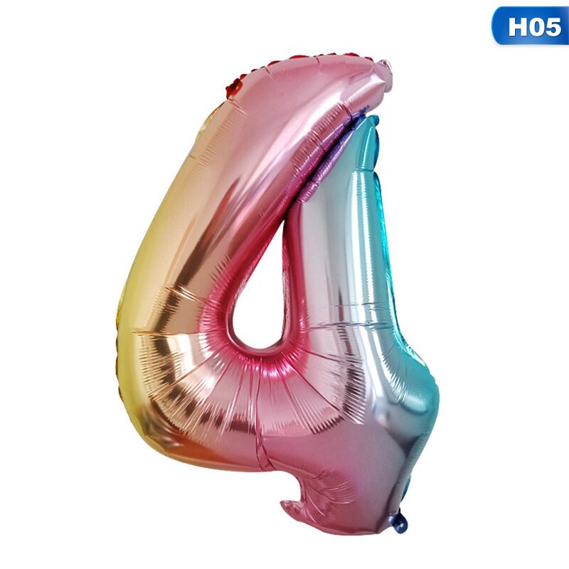 1 pc gradient farve digital ballon fødselsdag år fest bryllup dekoration oppustelig helium nummer ballon: 5