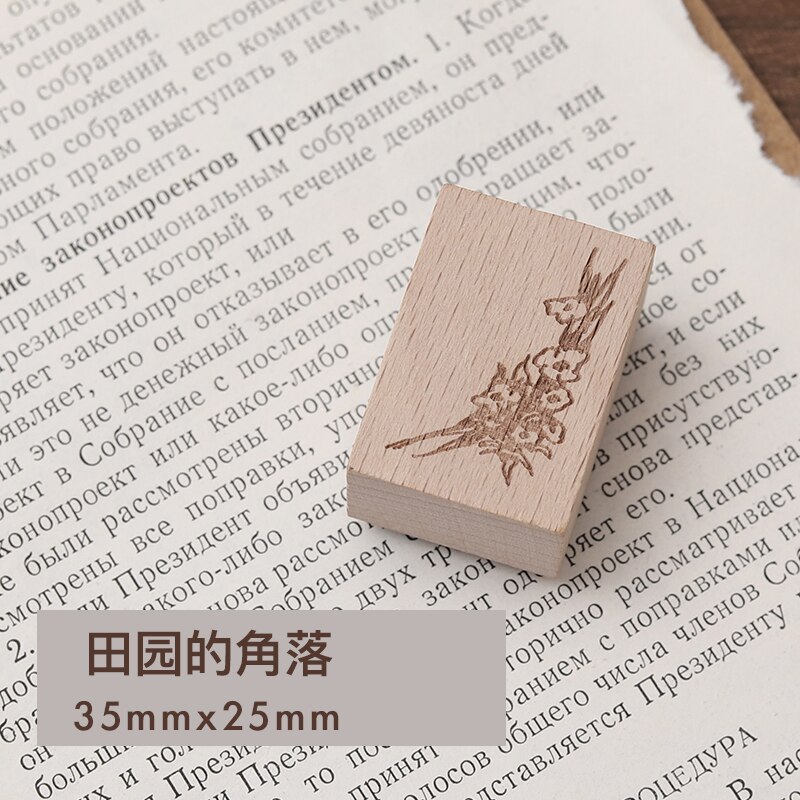 Pastorale poésie série décoration timbre rétro en bois caoutchouc timbres pour scrapbooking papeterie bricolage artisanat standard timbre: 7