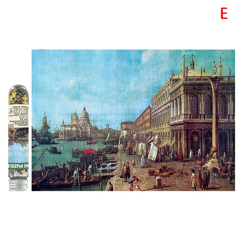 12 arten Puzzle Landschaft Öl Malerei Chinesische Malerei Jigsaw Mini Reagenzglas Paket Pädagogisches Spielzeug Für Erwachsene Und Kinder 150pcs: E