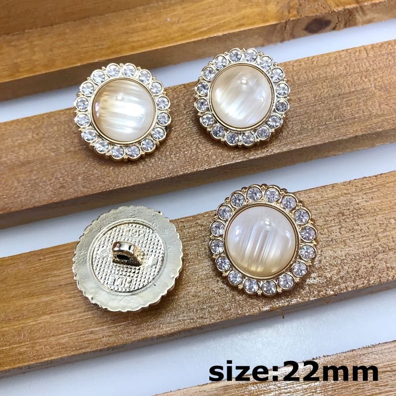 Hl 5 stk 20mm-25mm overtrækstrøje perle rhinestone plating knapper skaft gør-det-selv beklædning sytilbehør: Stil 03
