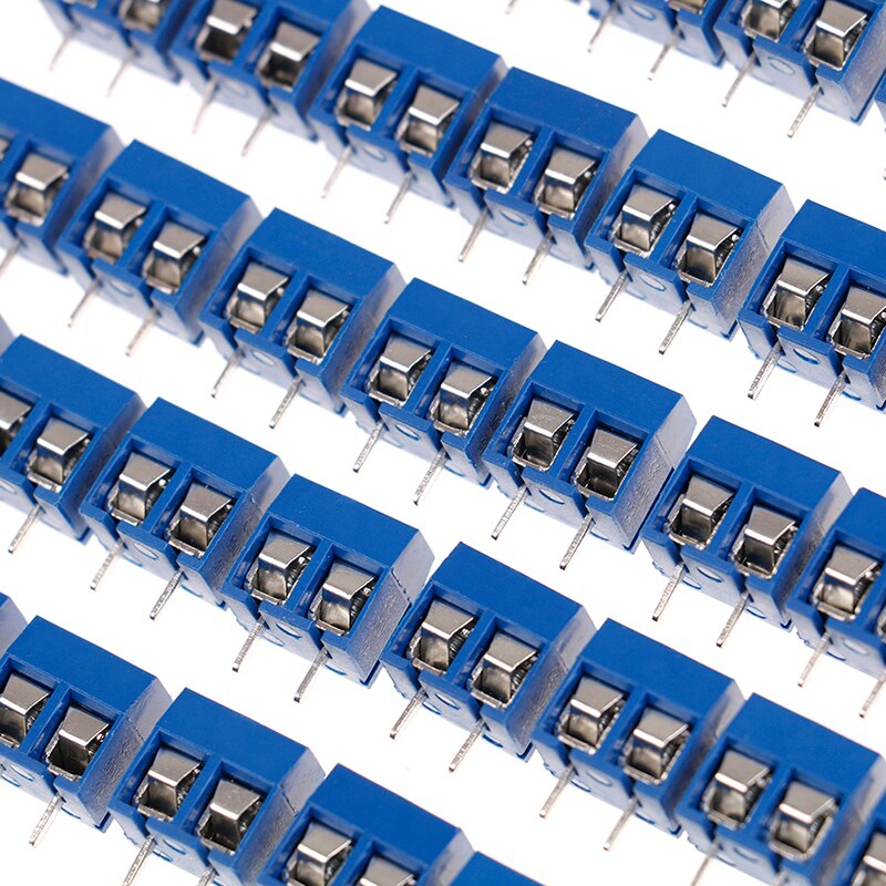 10PCS 2-Pin Pitch Screw Terminal Block Connector 5.08mm Panel Pcb Mount Blue