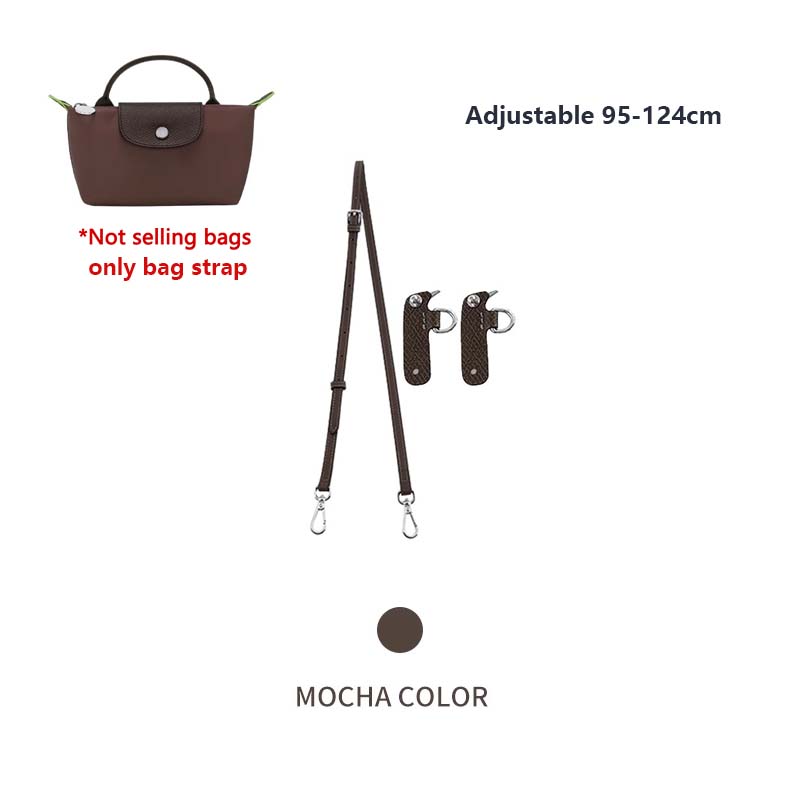 Leather Replacement Crossbody Bag Strap Fit for Longchamp mini shoulder strap without punching modification: light green