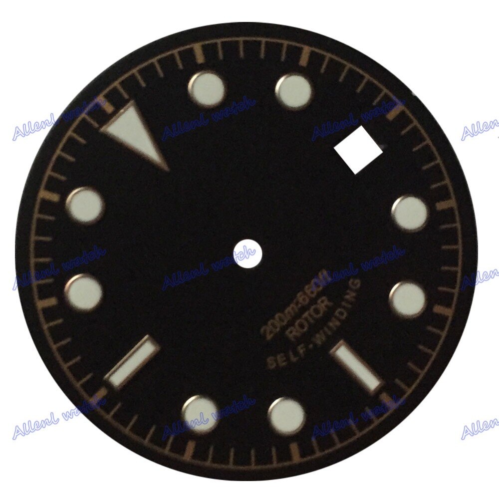 30.5mm Sterile Black Watch Dial Watch Face with date window Fit for 8205/8215 Mingzhu DG2813/3804 automatic movement