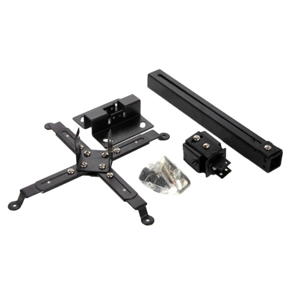 Durable Projector Ceiling Bracket Universal LED Projector Bracket Holder Adjustable 43-65CM Hanging Bracket Swivel Mount Holder: Black