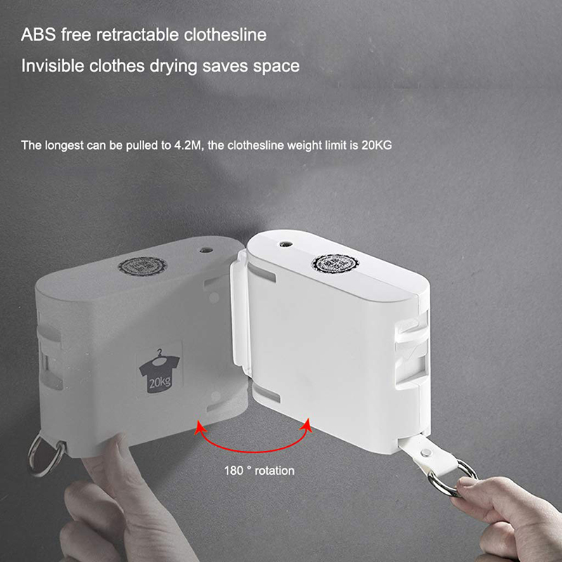 Inomhus osynlig klädstreck med hängare hål infällbar klädstreck rep torkställning balkong klädstreck ingen borrställning