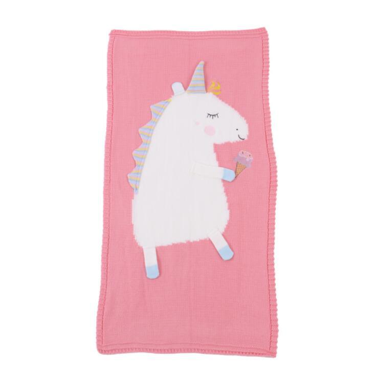 INS – belle couverture licorne stéréo pour enfants, en tricot, pour la plage, pour bébé: Red