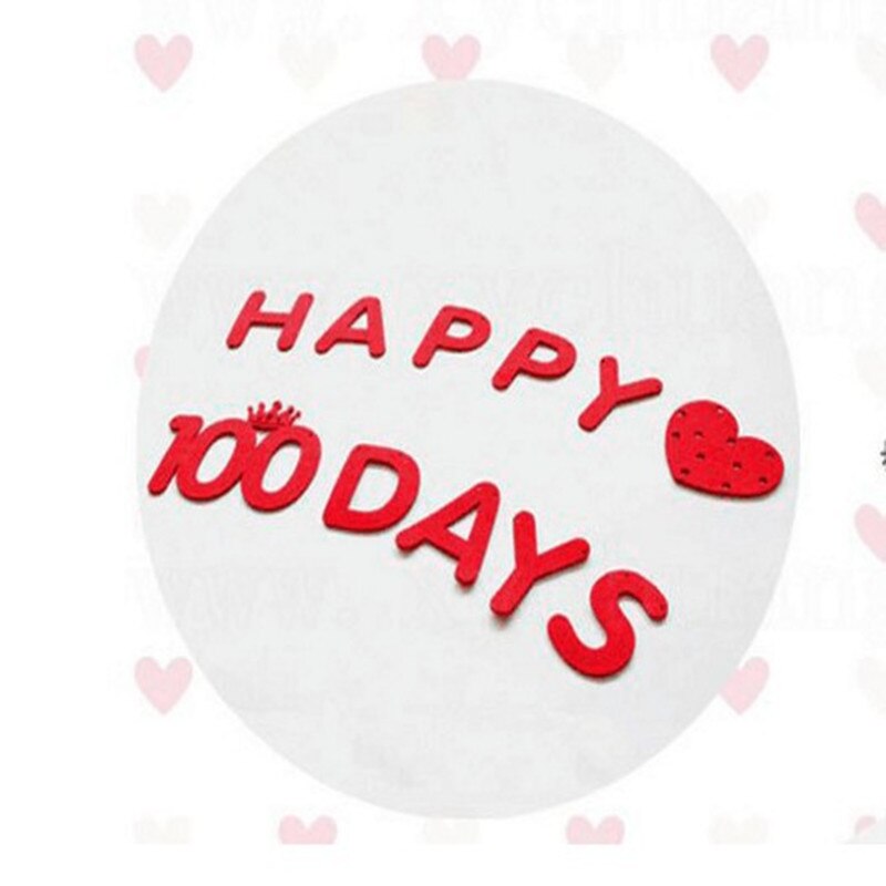 Felt Banners Happy 100 Days Flags Happy Birthday Wedding Party Decoration Banner Home Party Baby Shower Birthday Party Decor