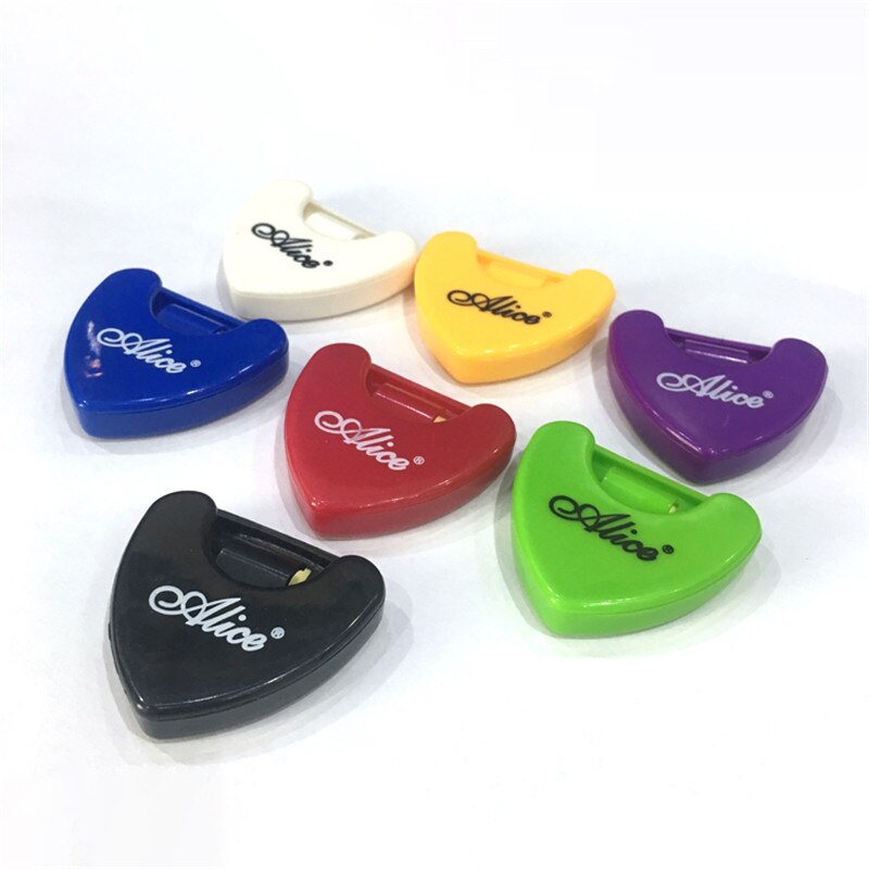 Guitar pick holder plastik plekter etui med selvklæbende mærkat guitar pick opbevaringsbokse til 1-3 stk guitar picks