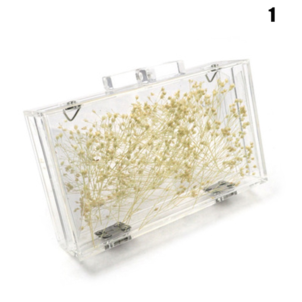 Dames avondtassen bloemen bruiloft feest handtas modieuze crossbody heldere harde transparante kettingtas 18*5*11cm: 1