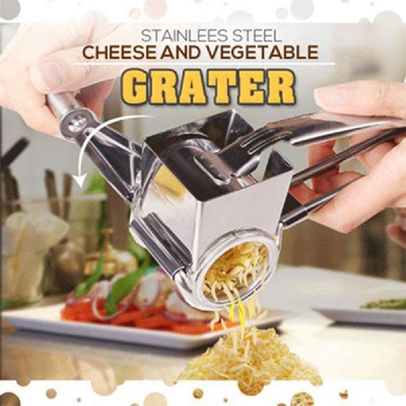 Hand Gebogen Wervelende Kaas Rasp Keuken Rvs Kaasrasp Hand Crank Roterende Messen Groentesnijder Shredder