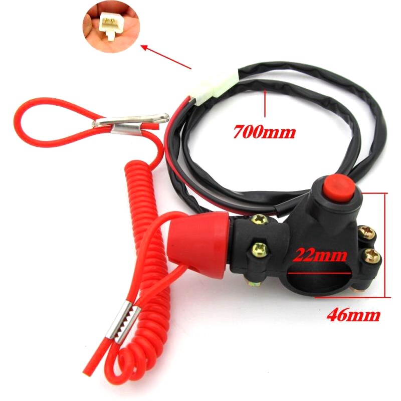 Emergency Kill Stop Engine Motor Switch Push Button Kill Stop Switch Safety Tether Cord Lanyard Kill Switch Boat ATV Motorcycle