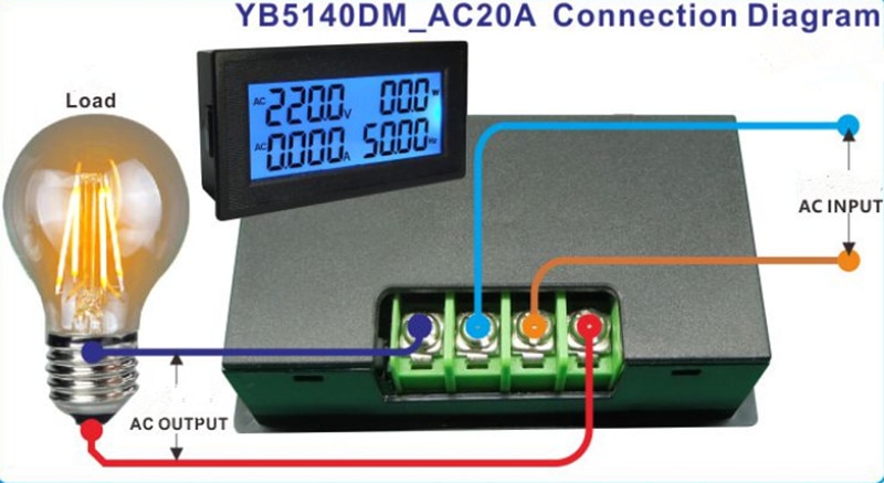 20A Multi-function Digital AC Voltmeter Ammeter/Power Meter/Frequency Meter/Energy Meter 220V 380V 500V LCD display