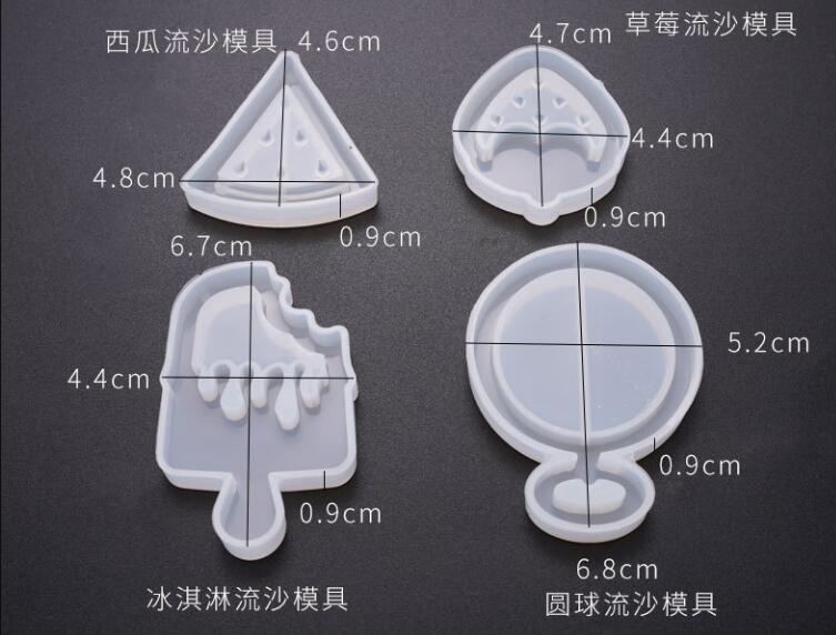 Silikonform für treibsand-shake-eiscreme-anhänger, tropfende eis am stiel-harzform, sternenbär-schlüsselanhängerform, kawaii-bastelbedarf, uv-harz-zubehör