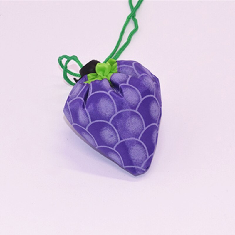 Leuke Fruit Opslag Handtas Opvouwbare Boodschappentassen Herbruikbare Kruidenier Eco Tote Pouch Nylon Tas Grote Capaciteit Vriendelijke Schoudertas: grape