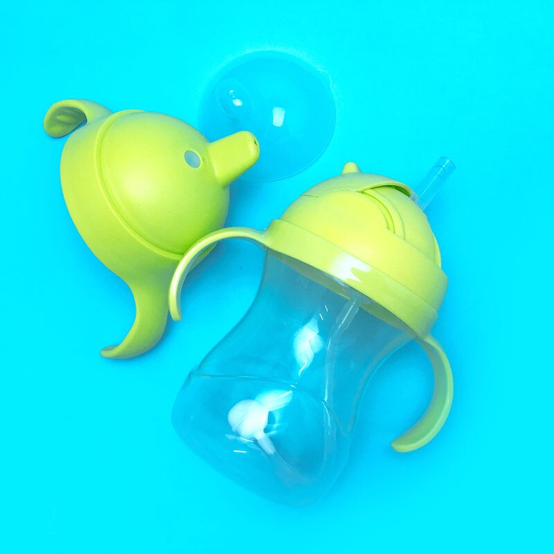 Gobelet à bec verseur pour bébé avec poignée, gobelet de transition pour nourrissons, tout-petits, enfants 2 sans bpa 250ml: Vert