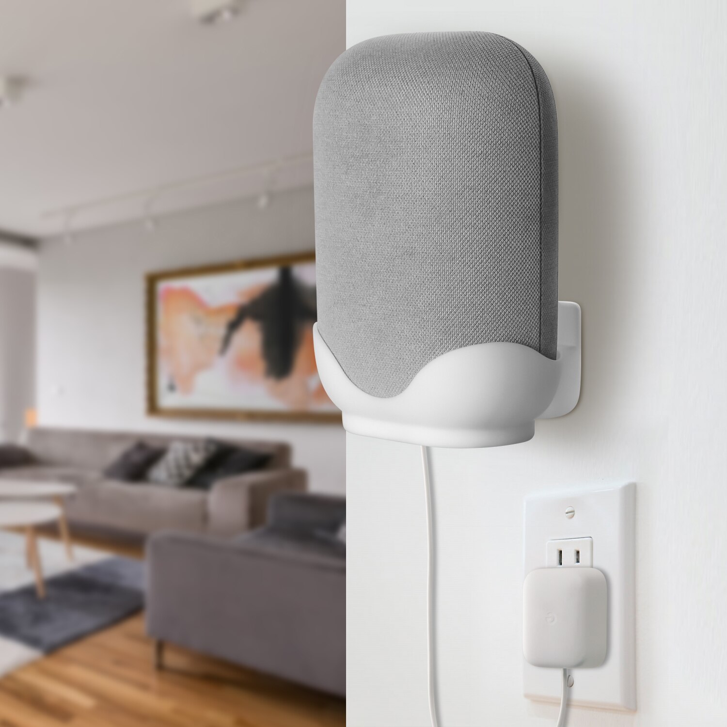 Mount Stand for Google Nest Audio Bluetooth Speaker Voice Assistant Accessories Smart Home Bracket Bedroom Audio Speaker Holder: White