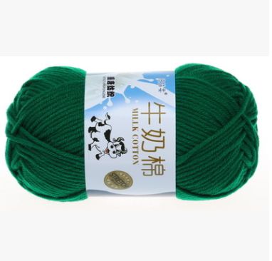 Retail 25g/ball Colorful Combed Soft Baby Milk Cotton Yarn Fiber Velvet Yarn Hand Knitting Wool Crochet Yarn DIY Sweater: green