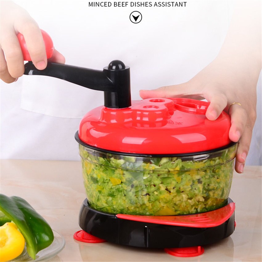 Multifunctional Kitchen Manual Food Processor Mixer Egg Blender Meat Grinder Vegetable Chopper Shredder Stainless Steel Cutter