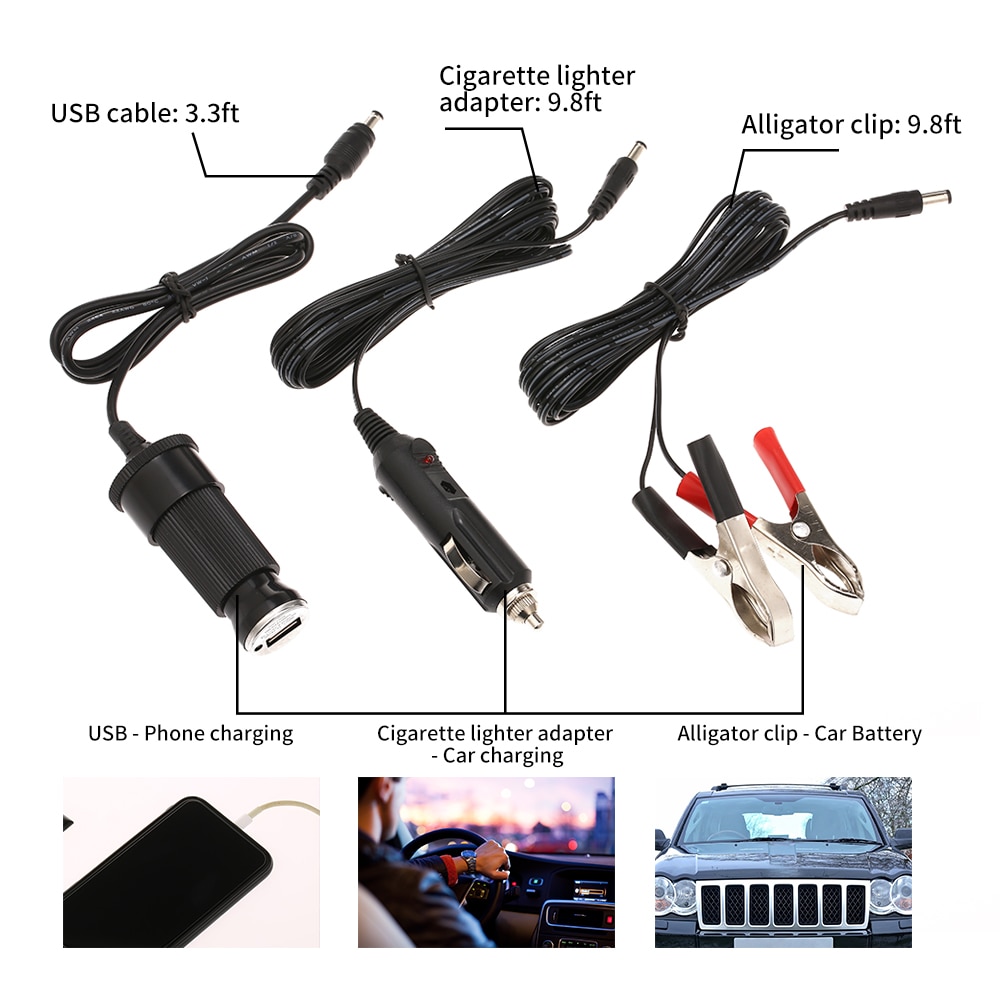 12V Solar Car Battery Charger Portable Monocrystalline Silicon Solar Power Panel Backup Trickle Charging For Motorcycle Boat