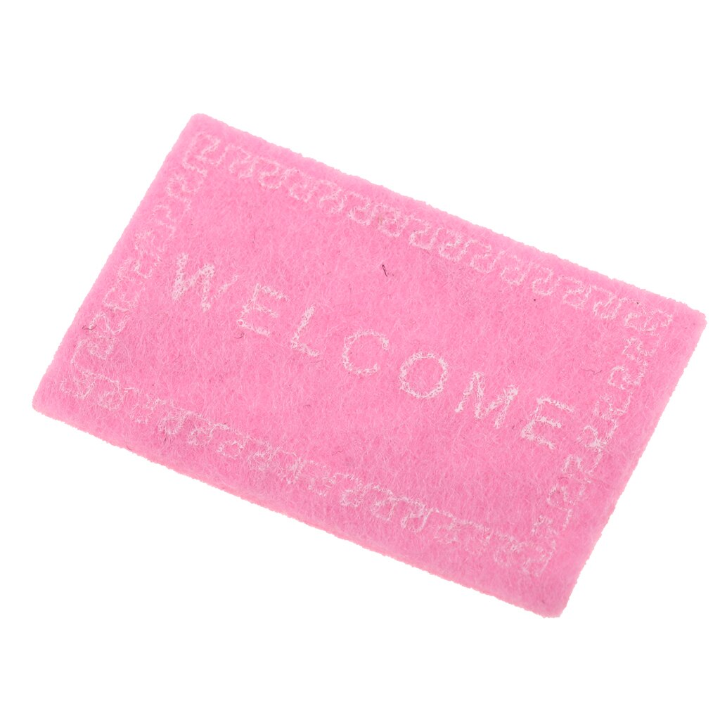 Ręcznie robiony miniaturowy domek dla lalek "Witamy" dywaniki dywanowe maty podłogowe zabawki: różowy