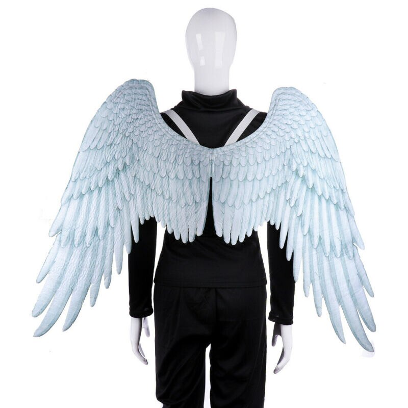 Costume 3D d&#39;ange diable à grandes ailes noires, accessoires de Cosplay pour fête à thème de Mardi Gras, pour enfants et adultes