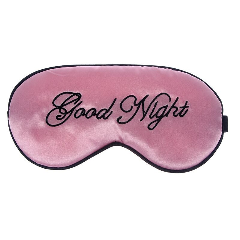 Soft Pure Silk Sleep Eye Mask Good Night Padded Shade Cover Travel Relax Aid Blindfolds Sleeping Mask: Pink