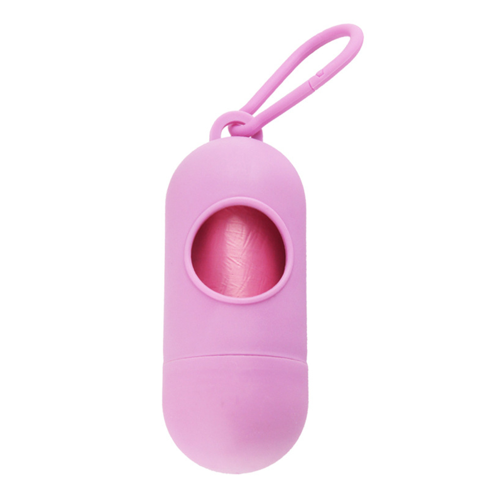 1 pc praktiske kæledyrsaffaldsholdere dispenser dispenser dispenser poser setdog affaldsposer dispenser kæledyr hunde skraldespand: Lyserød
