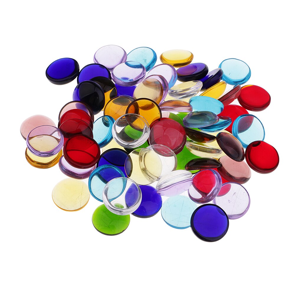 100g Multicolor Clear Round Glass Pieces For Mosaic Making Craft 15mm