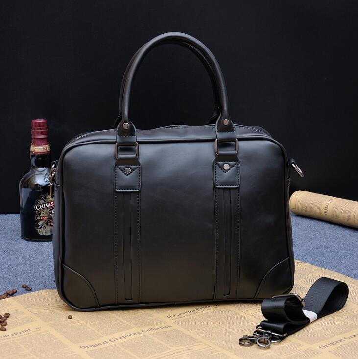 Europeu e americano masculino bolsa de negócios mensageiro bolsa ombro computador pasta tendência: Black