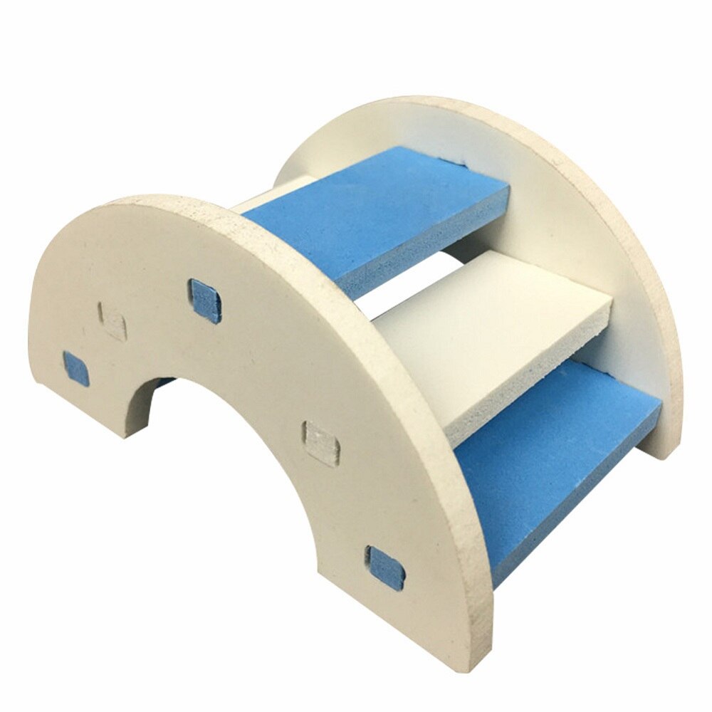 Hamster Leiter Regenbogen Brücke Haustier Spielzeug Holz Brücke Hängen Spielzeug Kleine Tiere KäFeige Zubehör Haustier Produkt: Blau und Weiß